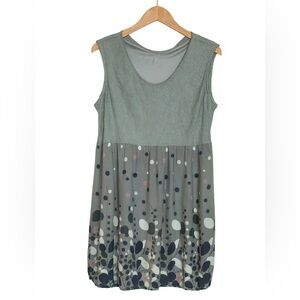 Summer Sleeveless Sundress With Green Lace Top and Floral Bottom Size Large